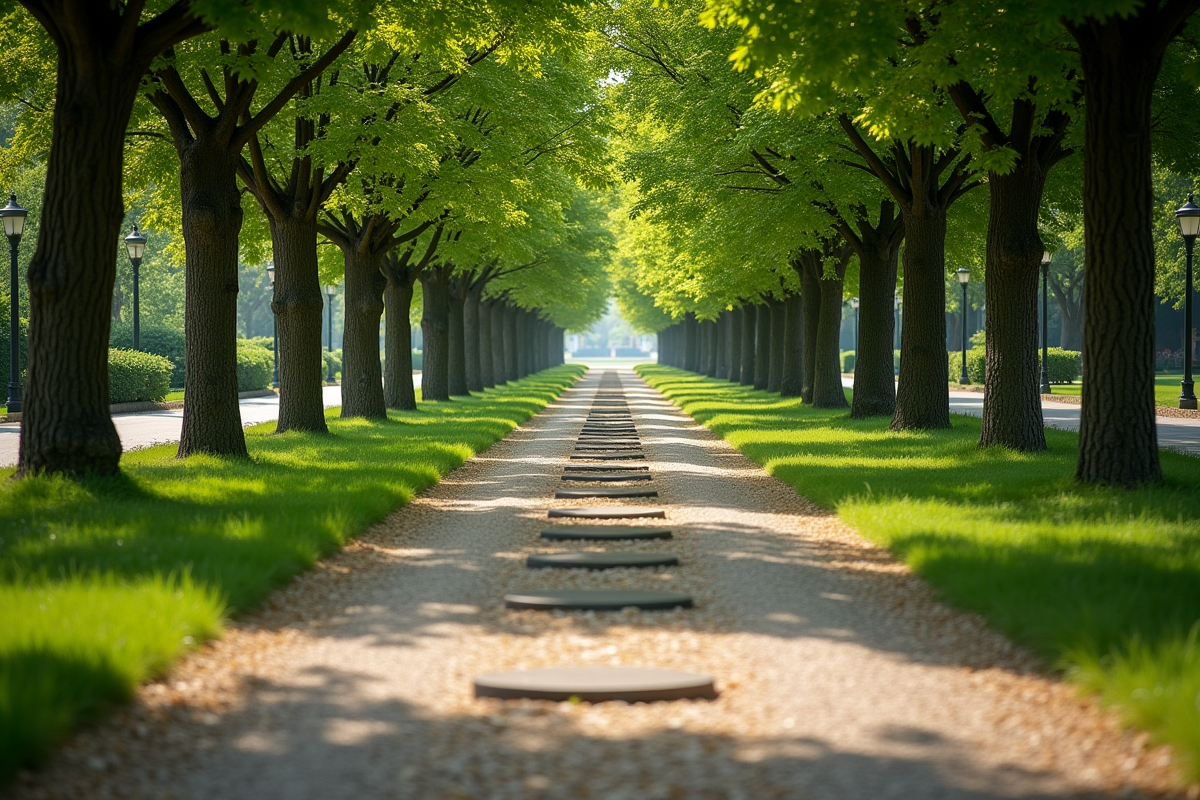 Sentier de parc bordé d