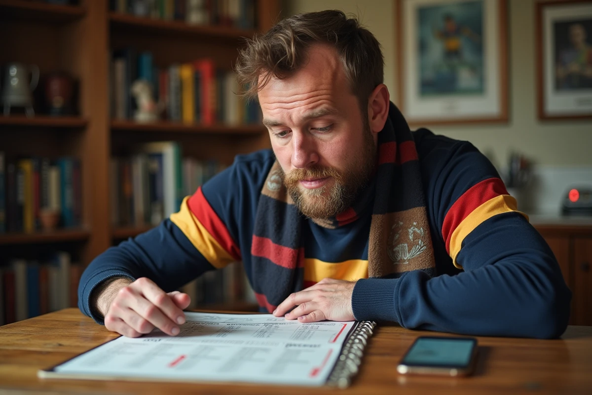 Un fan de rugby consulte le calendrier des matchs de la H Cup 2026 à domicile